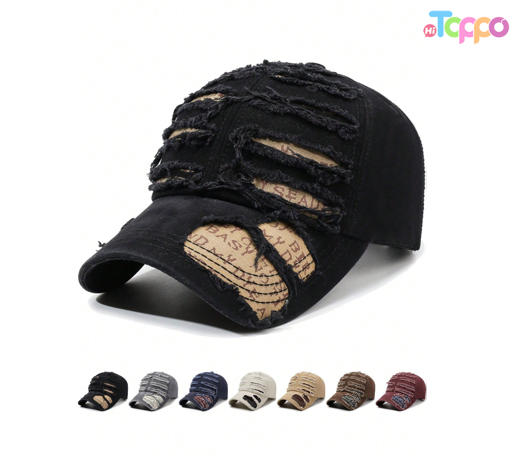 Hot Sale Adjustable Brim Outdoor Unisex Vintage Letter Print Sun Hat 