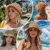 Summer Wide Brim Packable Sun Hat Womens Travel Straw Fedora Hat