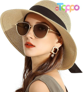 Hot Sale Wide Brim Foldable Beach Hats UV UPF 50+ Summer Sun Travel Hat 