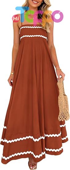  Casual Women's Summer Spaghetti Strap Boho Maxi Dress