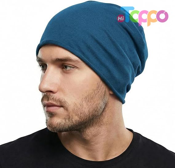 Custom Cotton Thin Slouchy Beanie Hat for Men Women Stretch Skull Cap