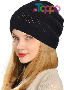 Hot Sale Fall Mesh Slouchy Lightweight Crochet Caps Knit Hats Thin Crochet Beanie Hat 