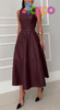 Women PU Faux Leather Sleeveless Elegant Flowy Long Dress Party Night Out Dress with Belt