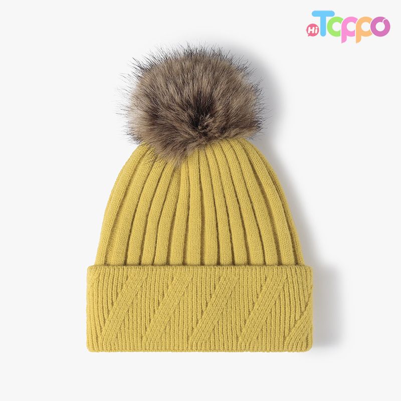 Classic Soft Warm Chunky Cable Knit Hat with Pom Pom Thermal Winter Cuffed Cap