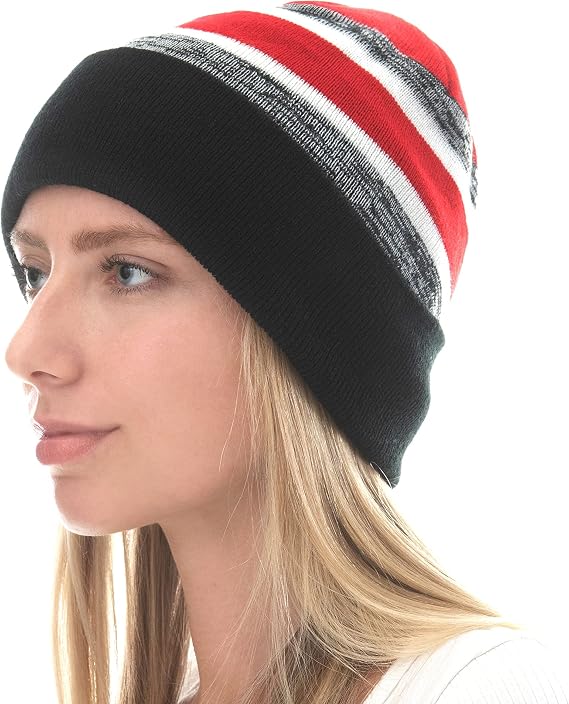 Hot Sale Winter Knit Beanie Hat with Pom Pom – Warm Cuffed Slouch Ski Cap