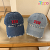 Custom American Vintage Distressed Denim Baseball Cap with Embroidered Letters