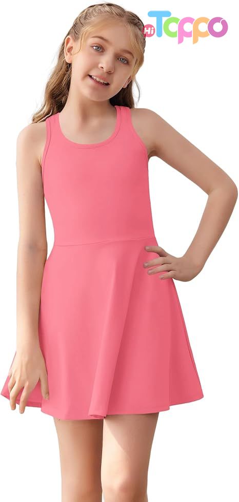 Girls Sleeveless Tennis Athletic Golf Racerback Dress