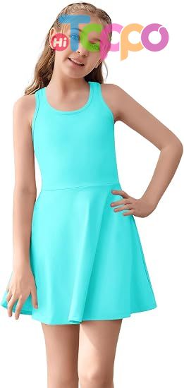 Girls Sleeveless Tennis Athletic Golf Racerback Dress