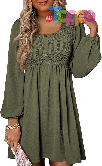 Custom 2026 Casual Long Sleeve Mini Dress for Women 
