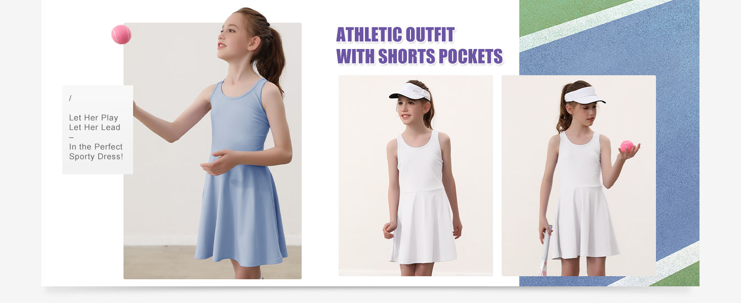 Girls Sleeveless Tennis Dress