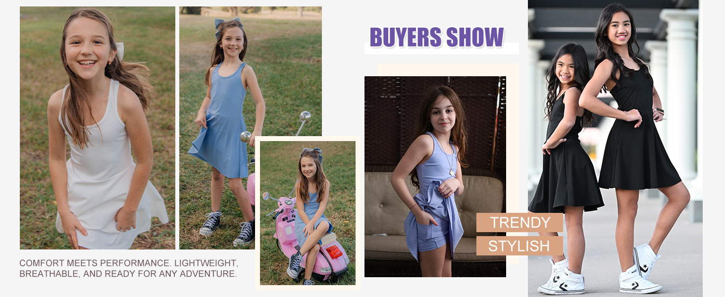 Girls Sleeveless Tennis Dress