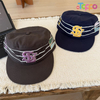 Custom Flat-Brimmed, Versatile Retro Striped Lettered Baseball Cap