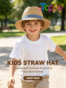 Kids Summer Straw Hat for Baby Toddler Boys Fedora Beach Sun Hat Short Brim Breathable Cool Floppy Panama Hats