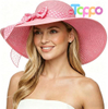 Summer Big Straw Wide Brim Floppy Foldable Roll up UPF 50+ Cap Sun Hat Beach Hats