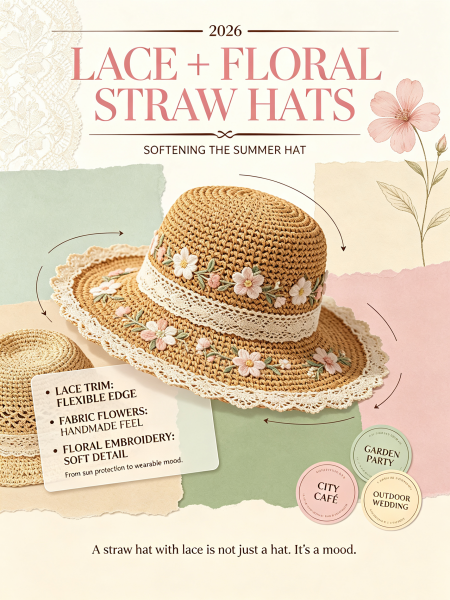 Lace and Floral Straw Hats Are Softening Summer Style