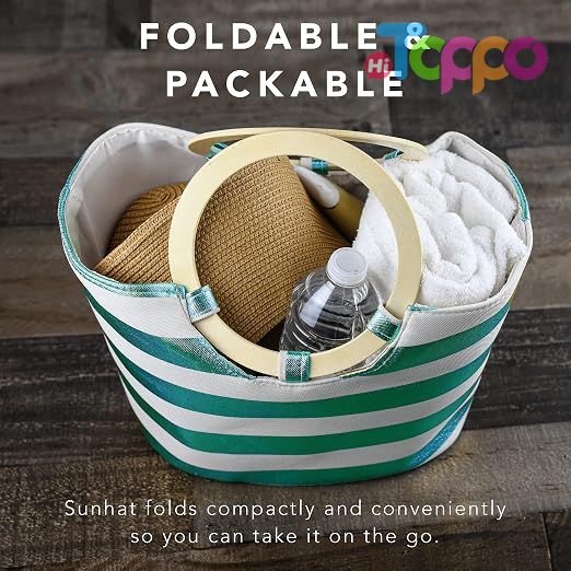 Women Floppy Sun Hat with Wide Brim—Foldable Roll-Up Straw Beach Hat UPF 50