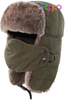 Warm Winter Hats with Removable Face Mask Earflaps Faux Fur Men's Trooper Trapper Hat 