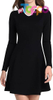 2026 Fall Vintage Lapel Collar V Neck A-Line Short Mini Dress Long Sleeve Dresses for Women
