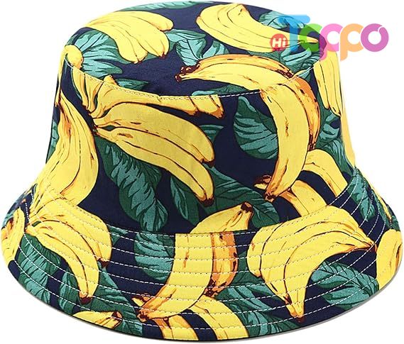 Unisex Print Double-Side-Wear Reversible Bucket Hat