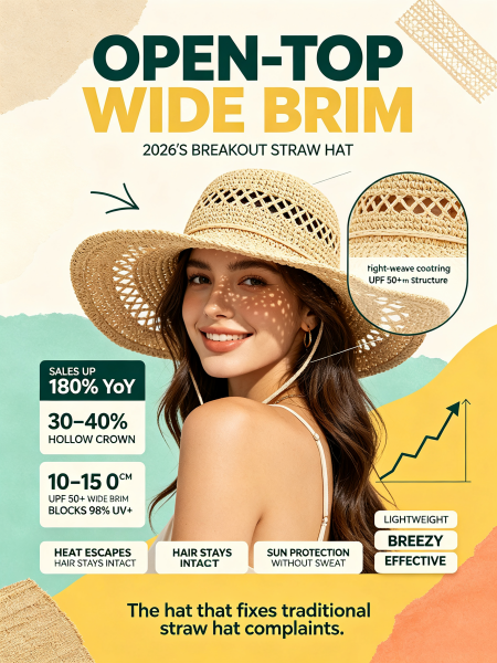 Open-Top Straw Hats Are Up 180% — Here's Why