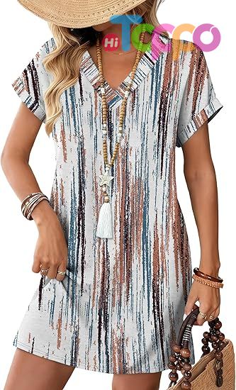  Casual Tshirt Dress Midi Dresses Fashion Beach Vacation Clothes