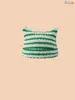 Y2k Street Headgear Cute Cat Ear Design With Pointed Style Women's Handmade Striped Knit Hat 