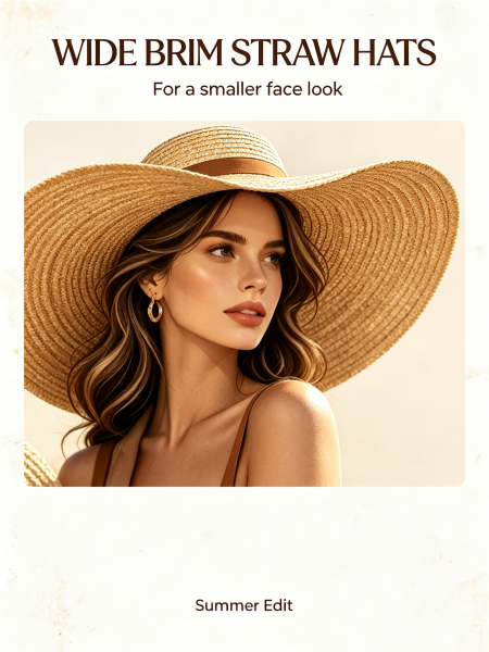Instant Face-Slimming Wide Brim Straw Hats