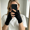 Custom Women's Solid Color Fingerless Gloves Autumn Winter Outdoor Wear