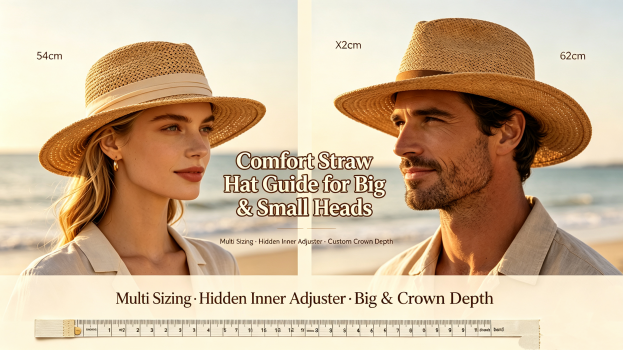 Comfortable Straw Hats Designed for Big Heads & Small Heads