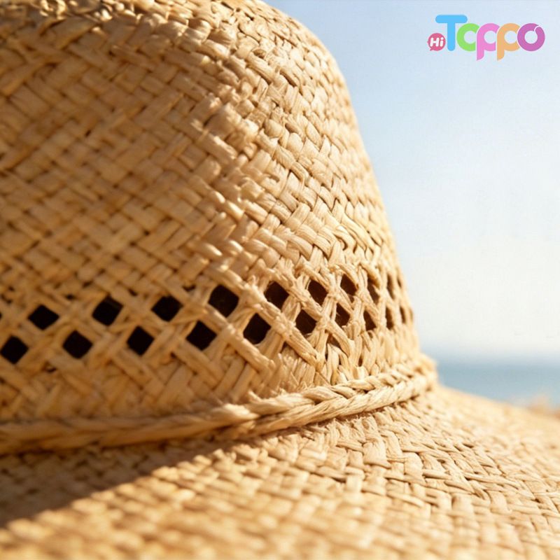 Women's French Style Raffia Straw Hat Wide Brim Summer Beach Sun Hat 