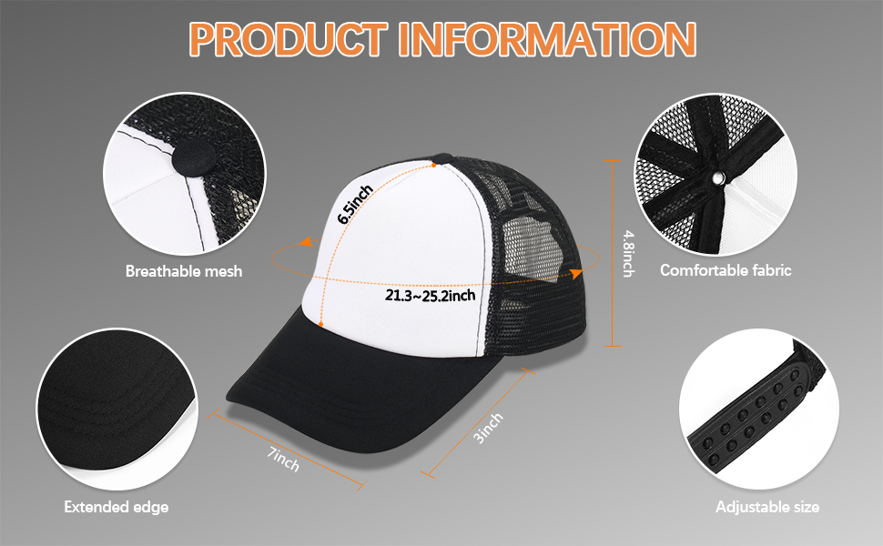  Polyester Mesh Black Trucker Hat