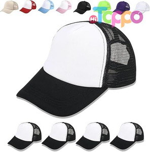 Sublimation Blank Baseball Cap Adjustable Hat Polyester Mesh Trucker Hats 5 Pack Set