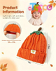 Thick Warm Soft Pumpkin Knitted Beanie Hat Orange for Autumn Halloween