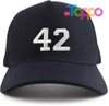 Number 42 Collegiate Varsity Font Embroidered Oversized 5 Panel XXL Trucker Mesh Cap