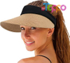  Summer UV Protection Foldable Packale Wide Brim Women Straw Sun Visor Hat 
