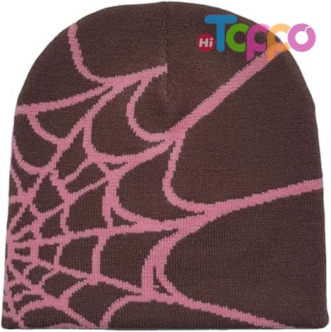 Casual Skullies Outdoor Gothic Spider Pattern Wool Acrylic Knitted Hat Beanies 