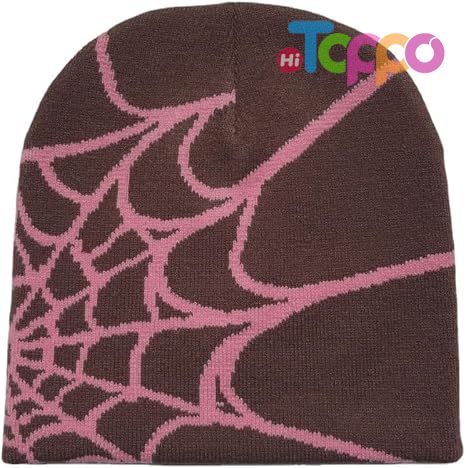Casual Skullies Outdoor Gothic Spider Pattern Wool Acrylic Knitted Hat Beanies 