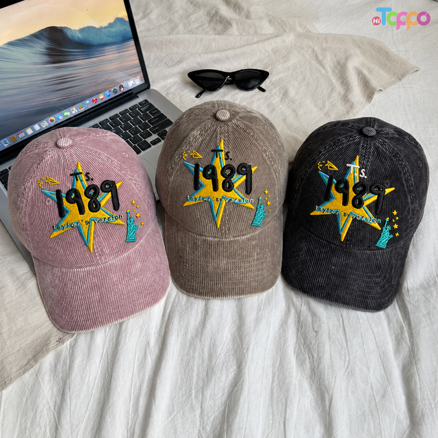 Custom Washed Corduroy Baseball Caps with Embroidery Logo