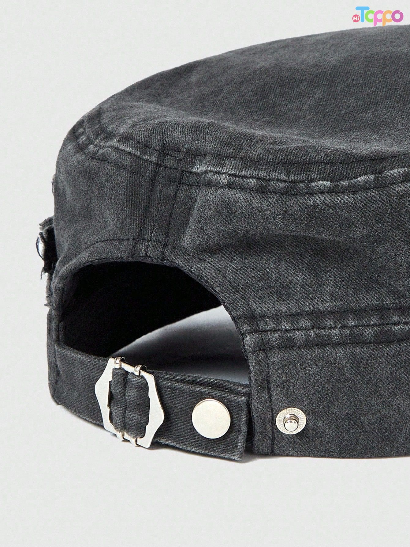 Custom Grunge Punk Vintage Rivet Washed Flat Top Cap Niche Retro Beret Big Head Distressed Look Cap