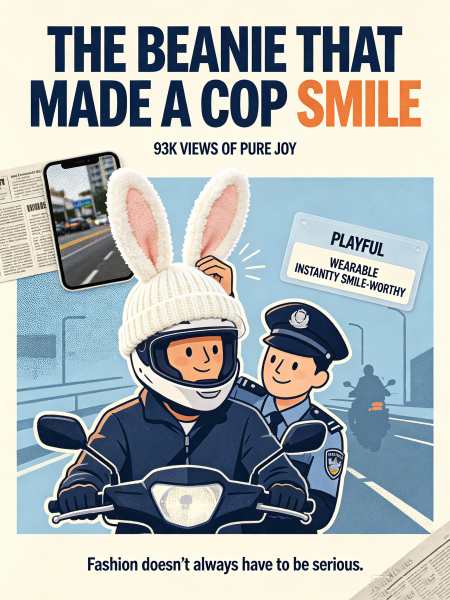A Cop Squeezed This Motorcyclist's Bunny Ears and the Internet Lost It