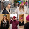 Classical Stripe Unisex Warm Striped Knitted Beanie Hats Slouchy Knit Skull Cap 