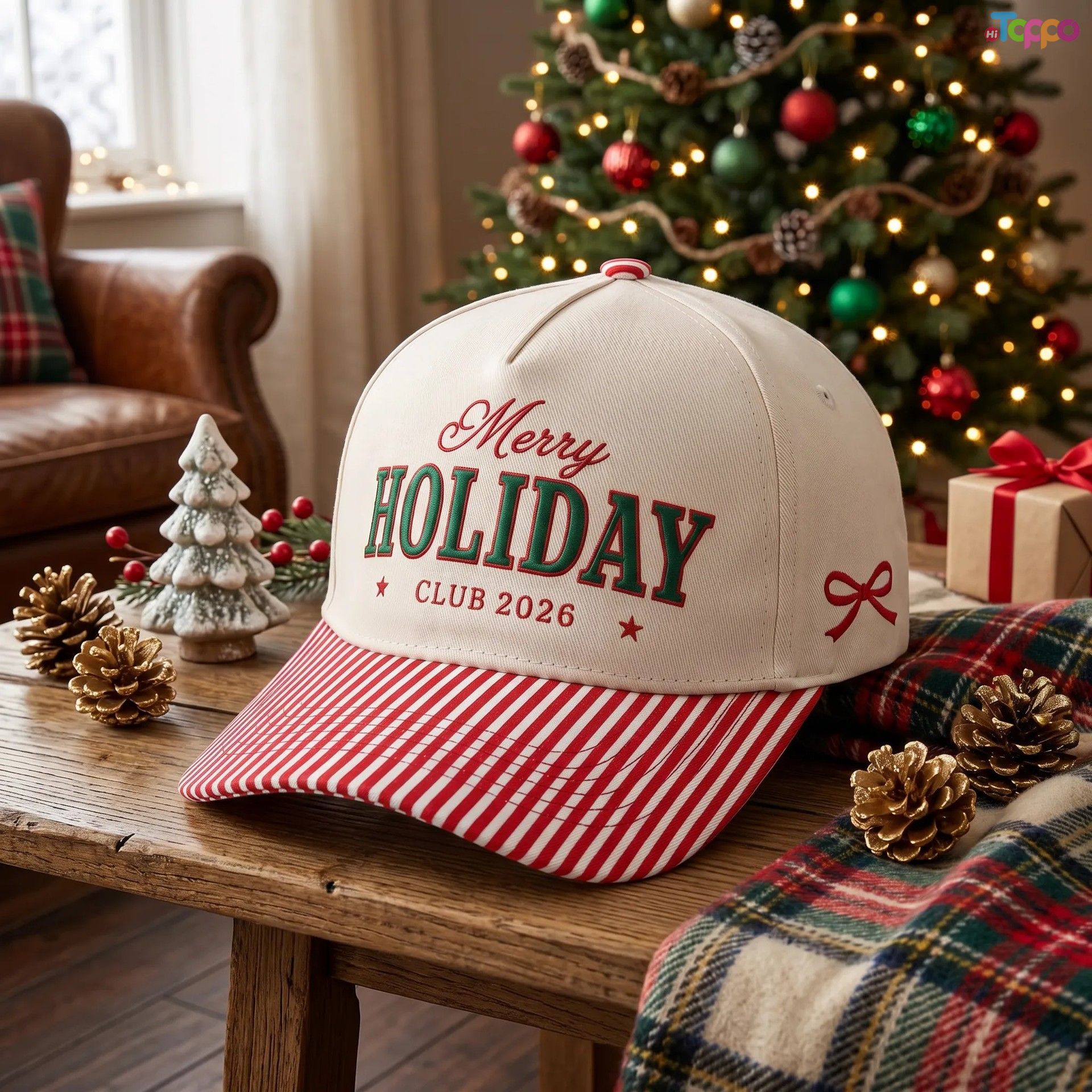 Custom Holiday 5 Panel Baseball Caps with Christmas & Halloween Embroidery Logo