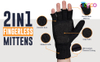  Winter Gloves Convertible Warm Knit Flip Top Wool Fingerless Mitten Gloves