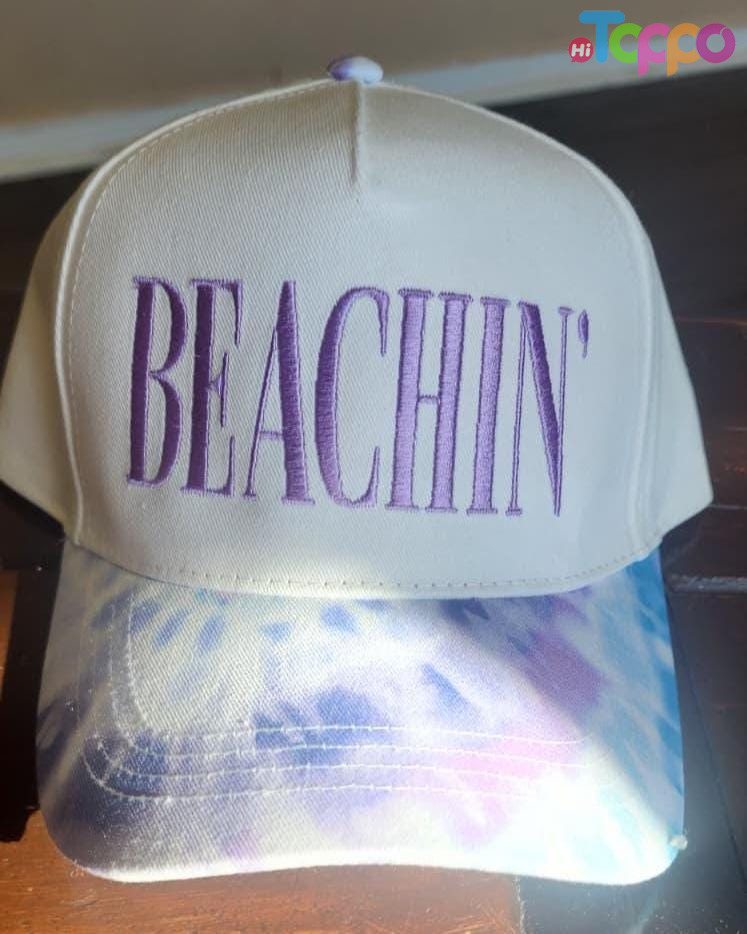 Custom Tie-Dye Brim Cotton Summer Embroidered Beachin Baseball Caps