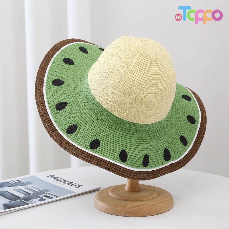 Watermelon Print Straw Hat – Summer Beach Sun Hat