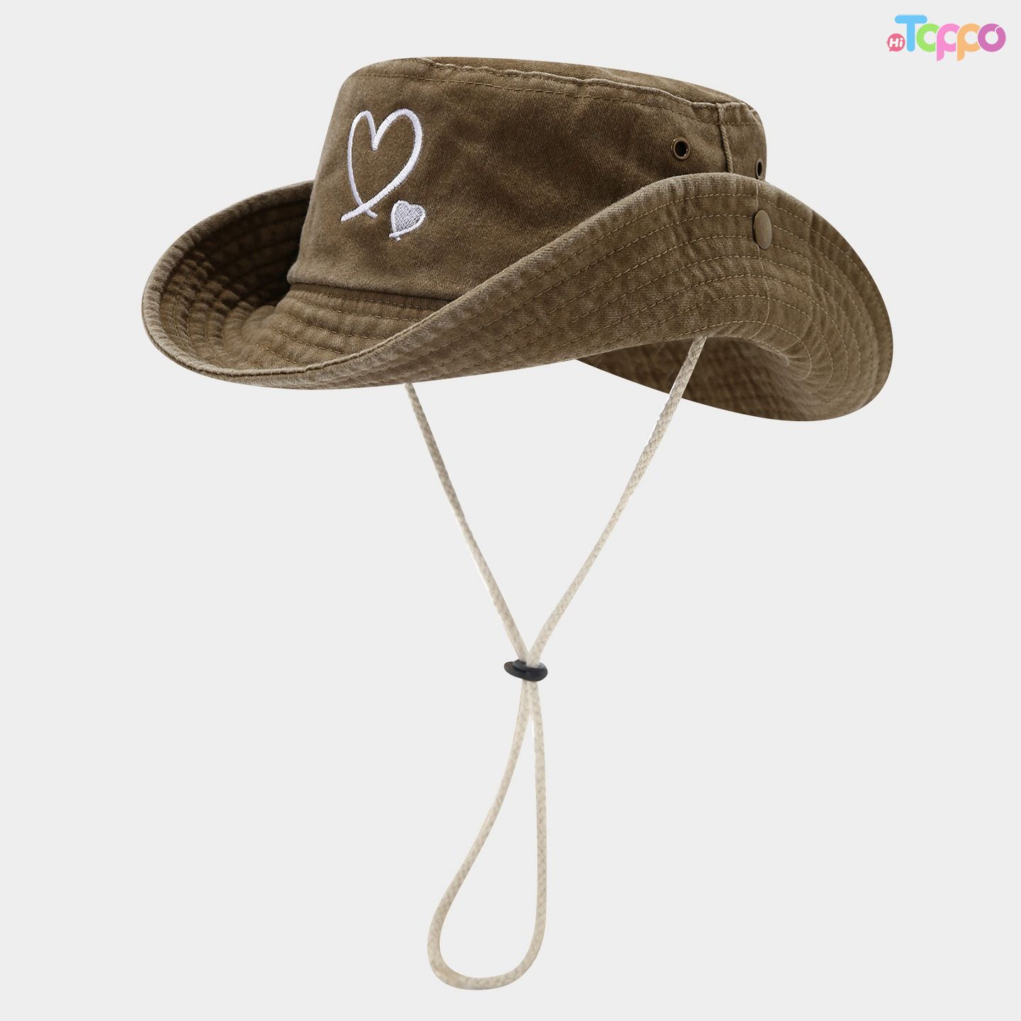  Custom Logo Design 3D Embroidery Outdoor Cowboy Bucket Hat