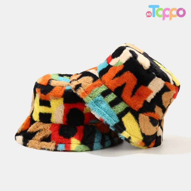 Women’s Creative Rainbow Print Bucket Hat Autumn & Winter Fashion Outdoor Hat