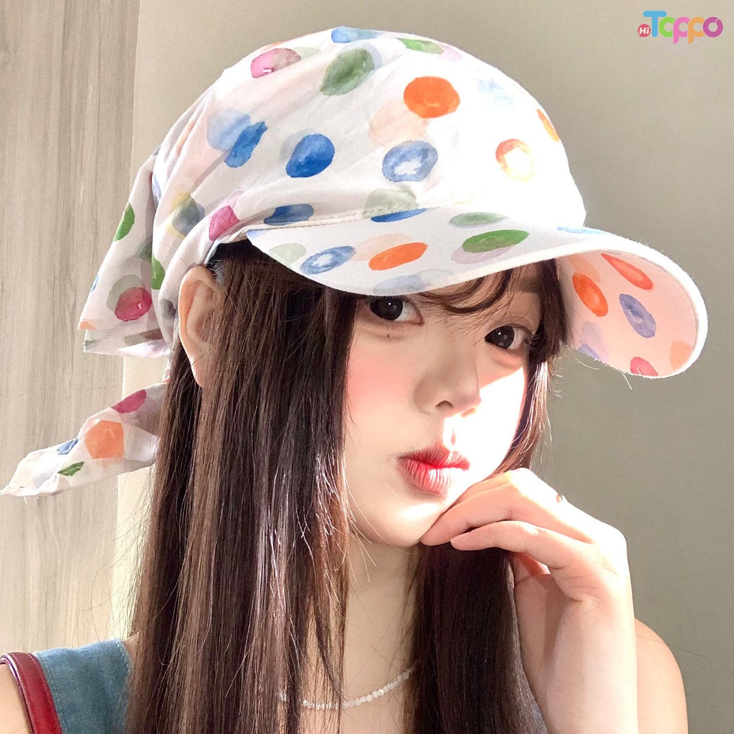 Women Fresh Watercolor Polka Dot Bandana Caps