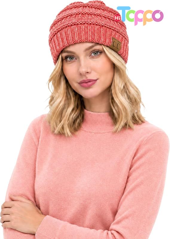 Hot Sale Trendy Warm Chunky Soft Stretch Cable Knit Beanie