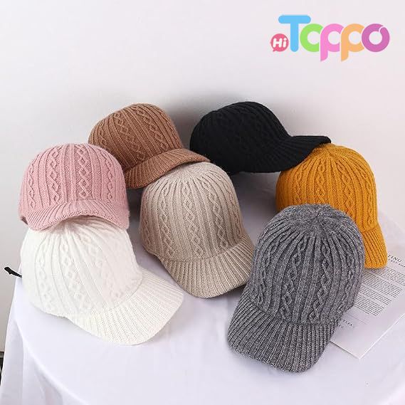 Hot Sale Winter Warm Knit Visor Beanie Newsboy Cap Cold Weather Winter Hat